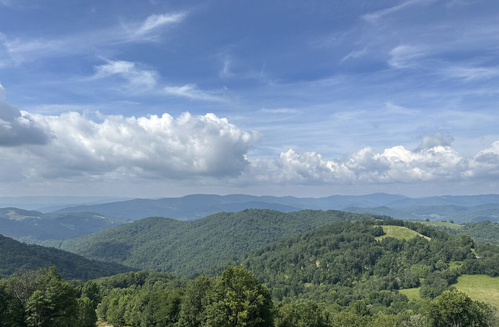 Cherry Gap View on a blue cloudy day