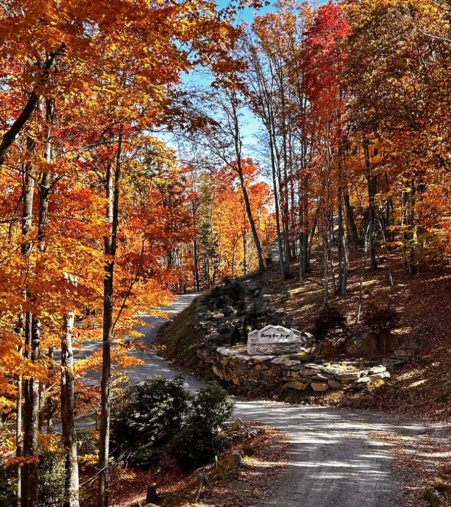 Cherry Gap in the fall, entrance sign
