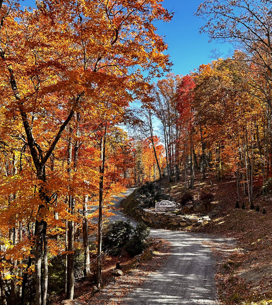 Cherry Gap Entrance Sign in the Fall